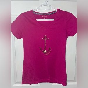 Small Nautica sequin anchor tee